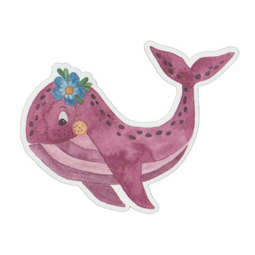 Wasserfeste Sticker Wal rosa und Wal blau matt – Fraususa
