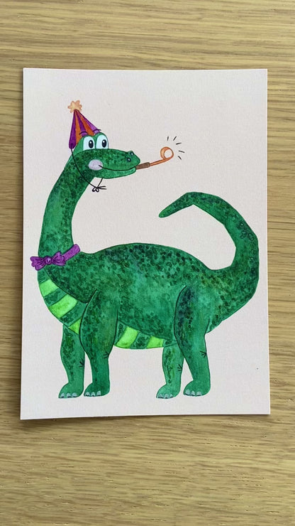 Postkarte "Dinosaurier - Party Geburtstag"